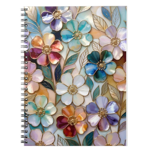 Caderno Floral Espiral Notas Diário Estético (Frente)