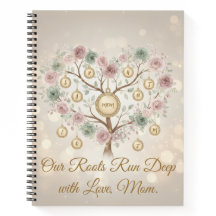 Caderno Floral Personalizado da Árvore Genealógica