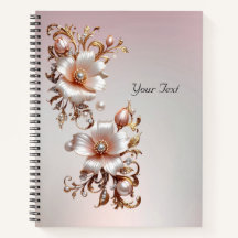 Caderno Floral Rosa Decorativo