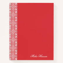 Caderno Floral Vermelho Papoula Personalizado