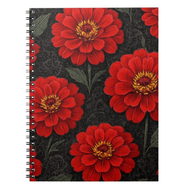 Caderno Flores de Zínnia em artes (Frente)