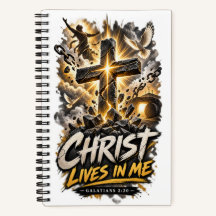 Caderno GALATAS 2:20 Cristo Vive em Mim