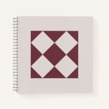 Caderno Geométrico Elegante Ameixa Profunda e Cinz