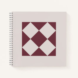 Caderno Geométrico Elegante Ameixa Profunda e Cinz
