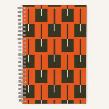Caderno Geométrico Laranja & Oliva Queimado