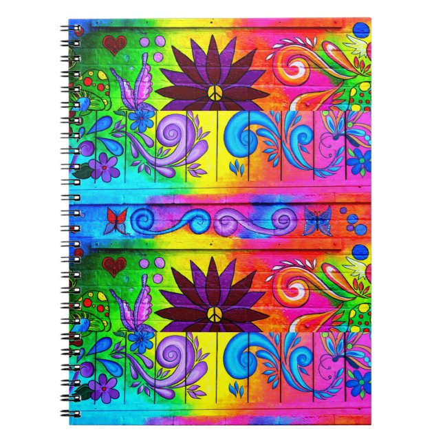 caderno groovy psicadélico do hippie (Frente)