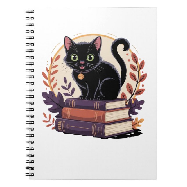 Caderno Infantil de Gato Preto Literário (Frente)