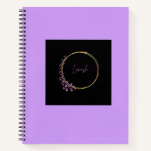 Caderno Jornal Espiral Roxo Coroa de Ouro de Luxo