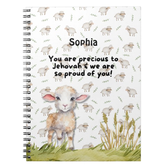 Caderno JW Ovelhas Preciosas para jovens (Frente)