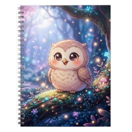 Caderno Kawaii Night Owl, Nota Espiral Mágica da C