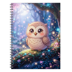 Caderno Kawaii Night Owl, Nota Espiral Mágica da C
