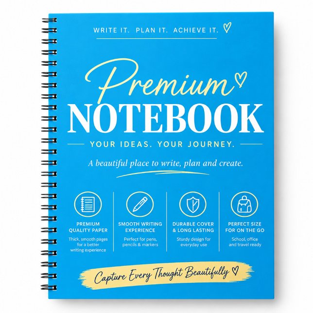 Caderno Minimalista Azul com Espiral (Criador carregado)