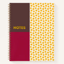 Caderno Mocha Crimson Gold Sunburst - M