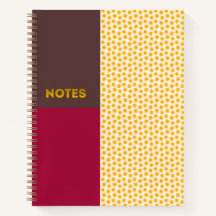 Caderno Mocha Crimson Gold Sunburst - S