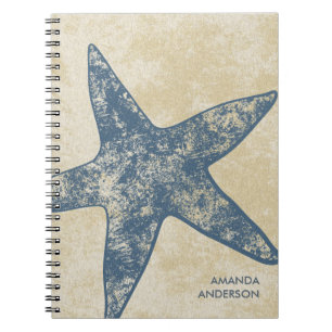 Caderno moderno personalizado da estrela do mar