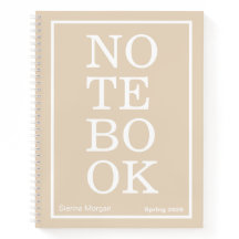 Caderno "NOTEBOOK" moderno bege/cacau suave