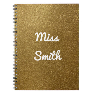 Caderno personalizado algum brilho Dourado