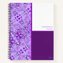 Caderno Personalizado Borboletas Roxas