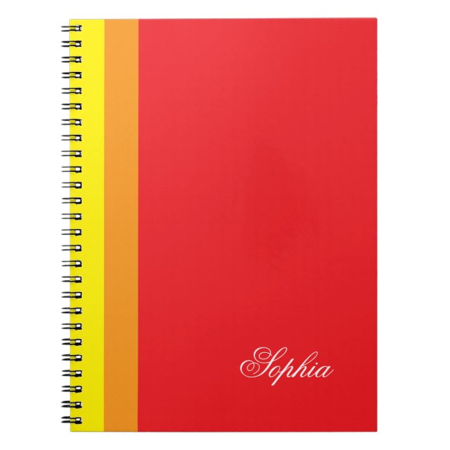 Caderno personalizado com espiral vermelha para cr (Frente)
