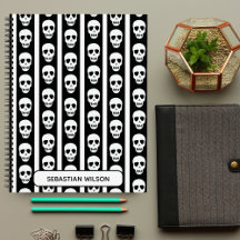 Caderno Personalizado com Monograma de Crânio de H