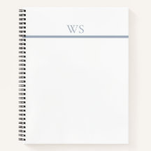 Caderno Personalizado com Monograma em Barra Azul