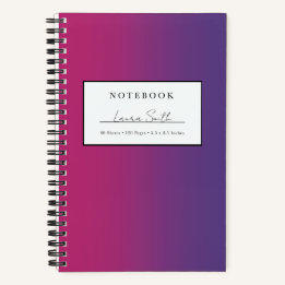 Caderno Personalizado com Ombre Roxo e Magenta
