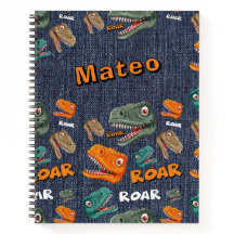 Caderno Personalizado com Rugido de Dinossauro par