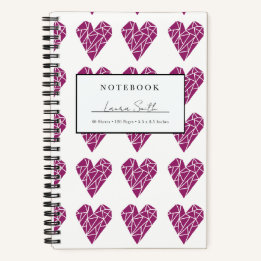 Caderno Personalizado Coração Fraturado Magenta
