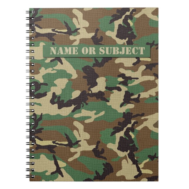 Caderno personalizado da camuflagem das forças (Frente)