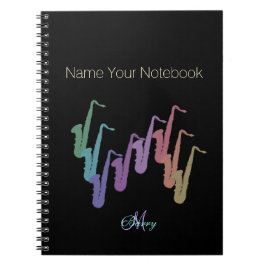 Caderno personalizado da música dos saxofones do