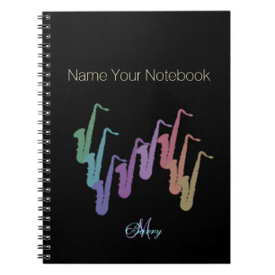Caderno personalizado da música dos saxofones do