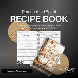 Caderno Personalizado de Receitas de Outono em Esp