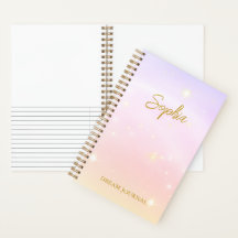 Caderno Personalizado de Registro de Sonhos Pastel