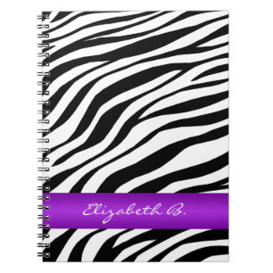 Caderno personalizado do impressão da zebra listra