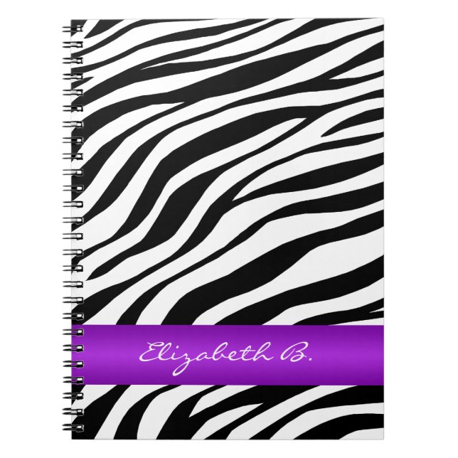 Caderno personalizado do impressão da zebra listra (Frente)