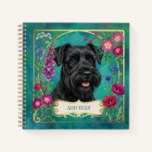 Caderno Personalizado do Schnauzer Preto