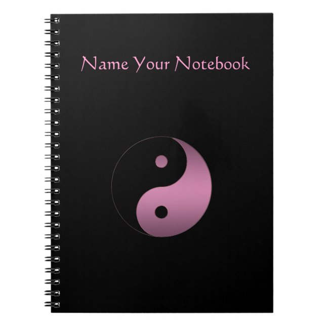 Caderno personalizado do símbolo de Yin Yang (Frente)