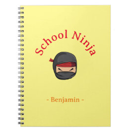 Caderno Personalizado Escolar Ninja Capa Amarela