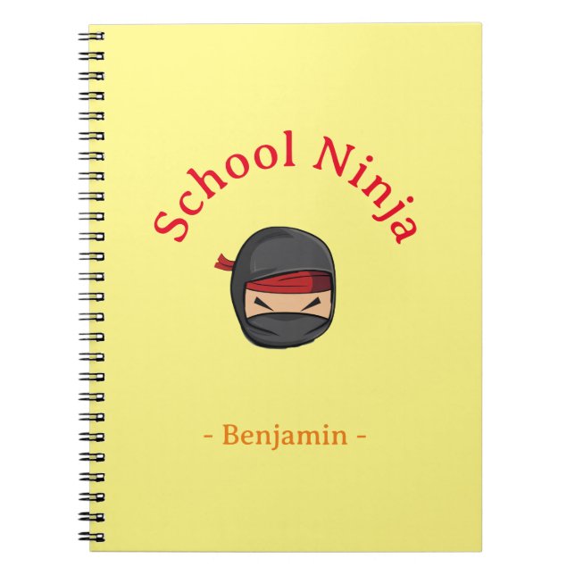 Caderno Personalizado Escolar Ninja Capa Amarela (Frente)