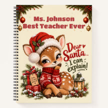 Caderno Personalizado Espiral de Natal para Profes