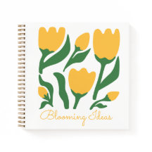 Caderno Personalizado Estético Tulipas Amarelas