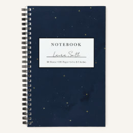 Caderno Personalizado Falso Dourado Céu Noturno Es