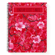 Caderno Personalizado Floral Rosa Fofo com Monogra