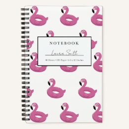 Caderno Personalizado Flutuador de Flamingo Rosa
