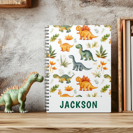 Caderno Personalizado Infantil Dinossauro Fofo 