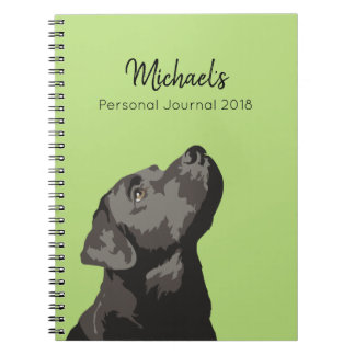 Caderno personalizado Labrador preto do Diário