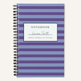 Caderno Personalizado Listrado Roxo e Periwinkle
