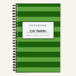 Caderno Personalizado Listrado Verde Lima e Escuro