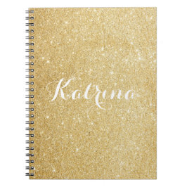 Caderno personalizado moderno do brilho Dourado do