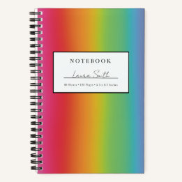 Caderno Personalizado Ombré Arco-Íris Brilhante